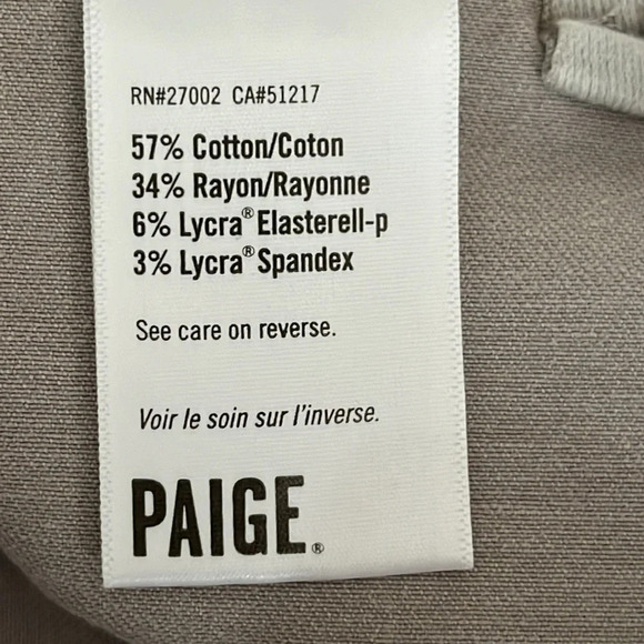 Paige Mayslie Jogger Pants Ankle Zips Light Camo Denim - Size 26 - Picture 8 of 9